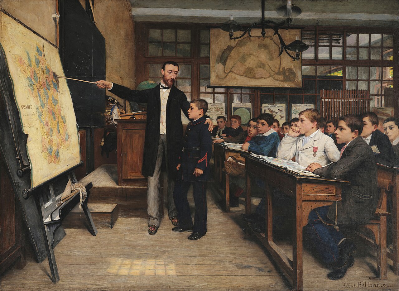 A teacher with students